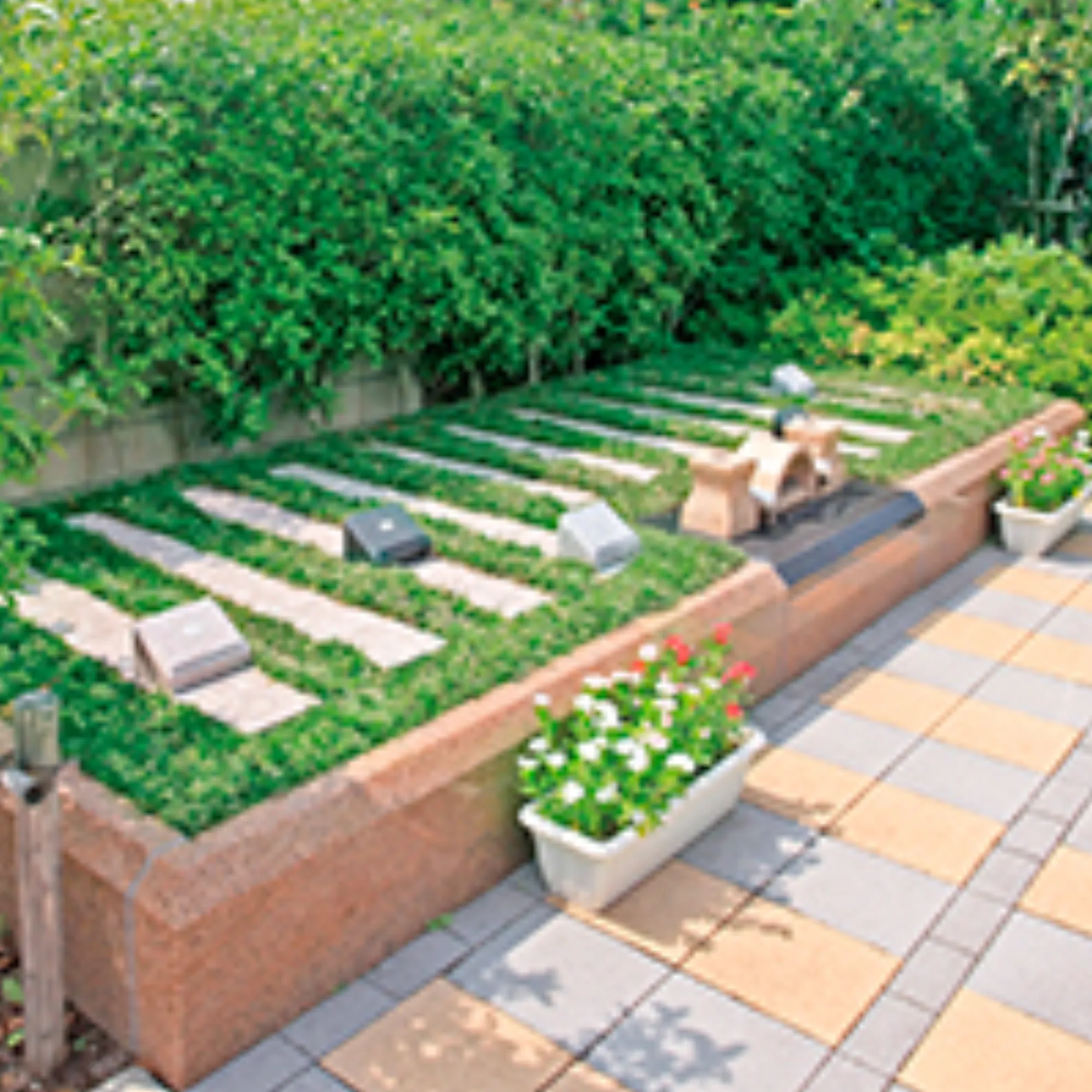石碑付きガーデニング永代供養墓全景