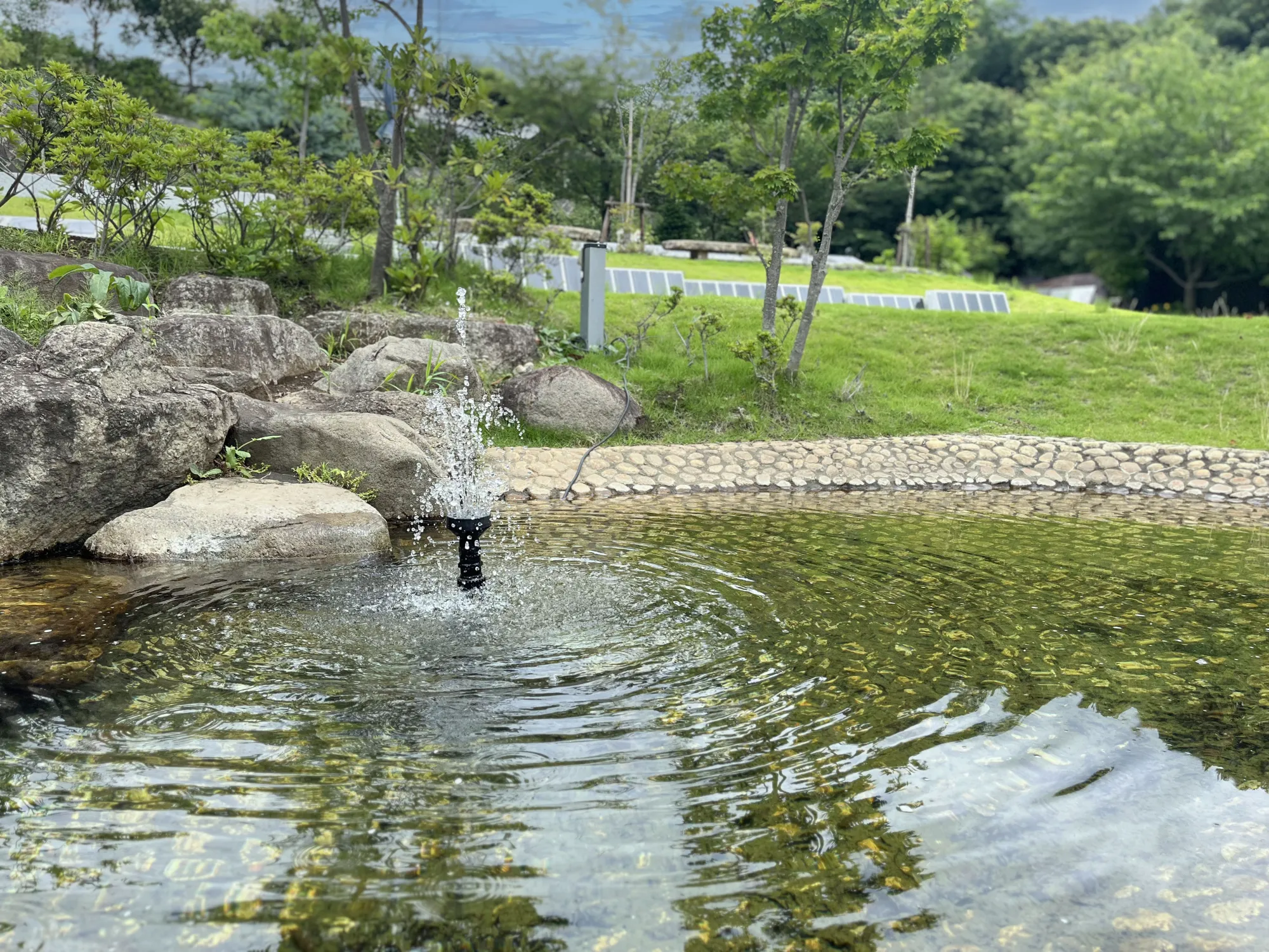 町田いずみ浄苑 水盤のある参道