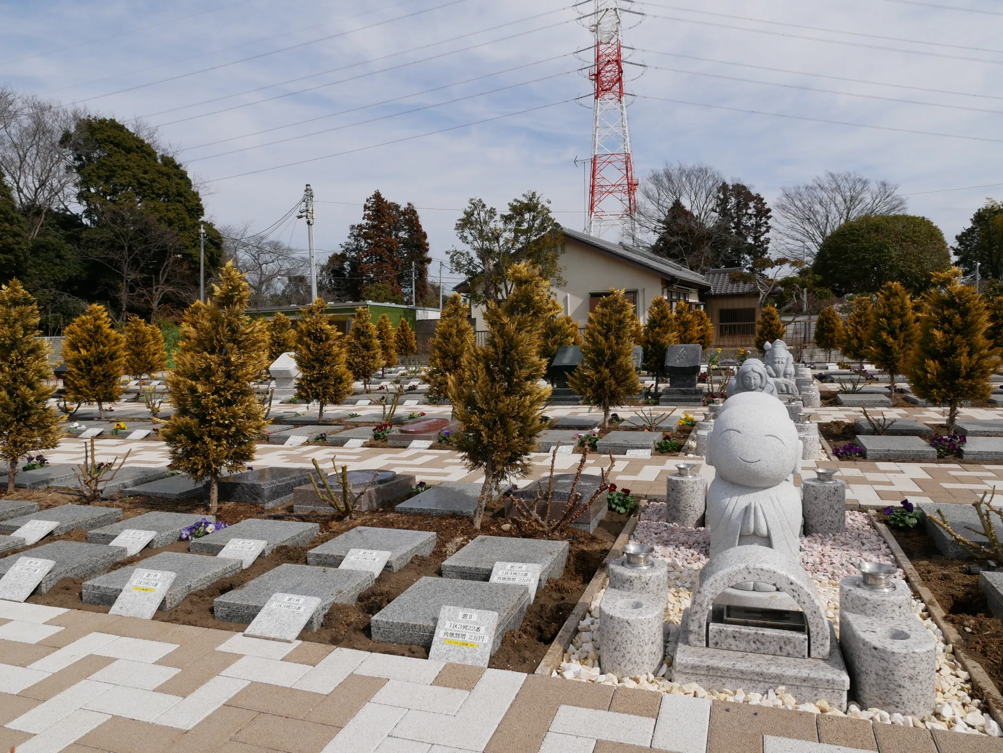 地蔵とプレート墓所